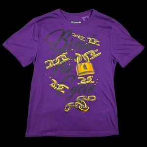 Rebel Minds Lock Chain T-Shirt Break The Cycle Large Purple Gold Streetwear